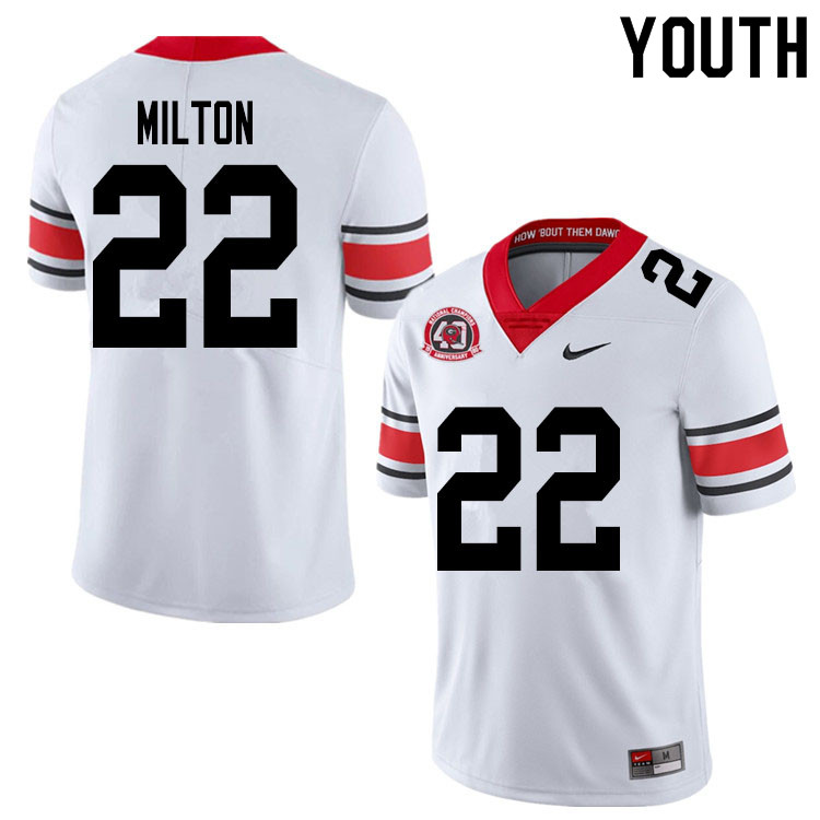 2020 Youth #22 Kendall Milton Georgia Bulldogs 1980 National Champions 40th Anniversary College Foot - Click Image to Close